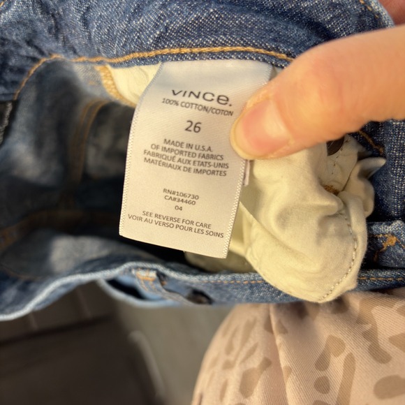 Vince Women's Wide Leg High Rise Dark Wash 100% Cotton Jeans Size 26 - Picture 5 of 8